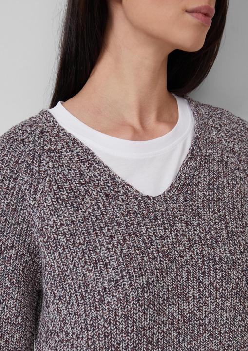 Produktbild s.Oliver Strickpullover Strickpullover mit V-Ausschnitt und Raglanärmeln (34)