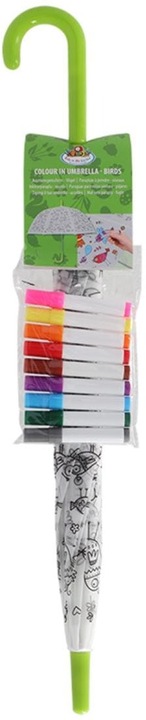Produktbild Esschert Design Bastelset Schirm Vögel zum ausmalen Grün/Weiss