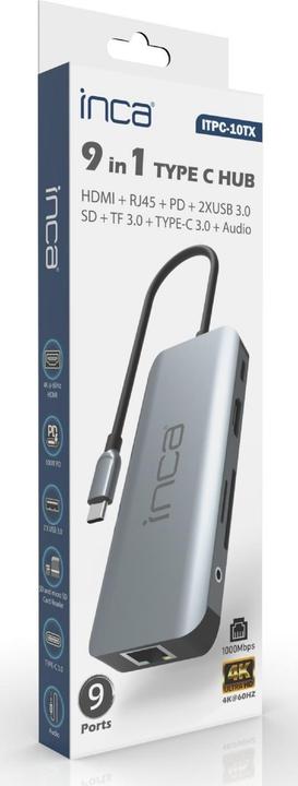Immagine prodotto Inca Adapter ITPC-10TX USB-C 9-in-1 (USB-C, 9 porte)