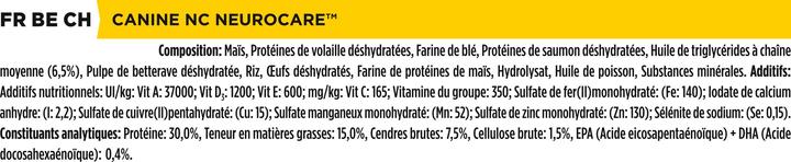 Nährwerte und Zutaten Purina ONE PRO PLAN NC NeuroCare Hundefutter (Senior, Adult, 1 Stk., 3000 g)