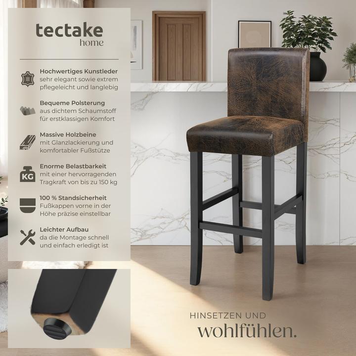 Actual product image tectake bar stool kitchen stool wooden stool stool chair