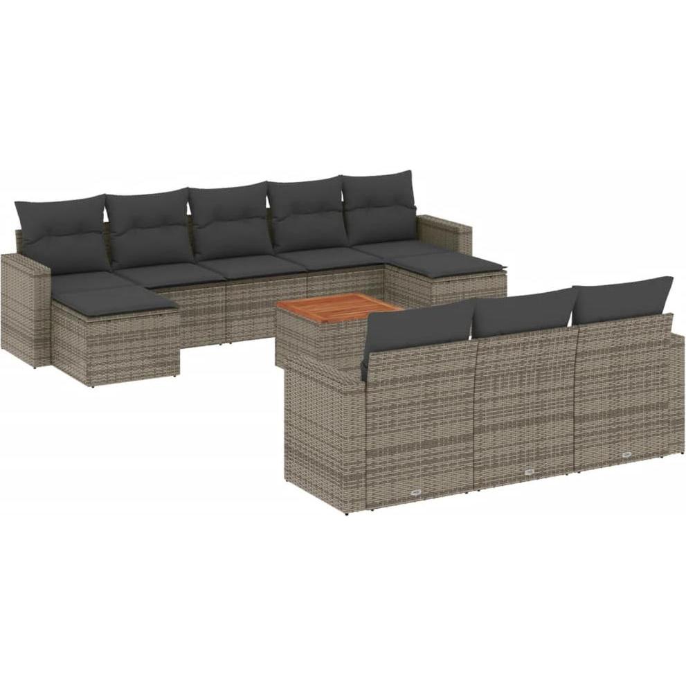 VidaXL, Gartenlounge, 10-tlg. Garten-Lounge-Set mit Kissen