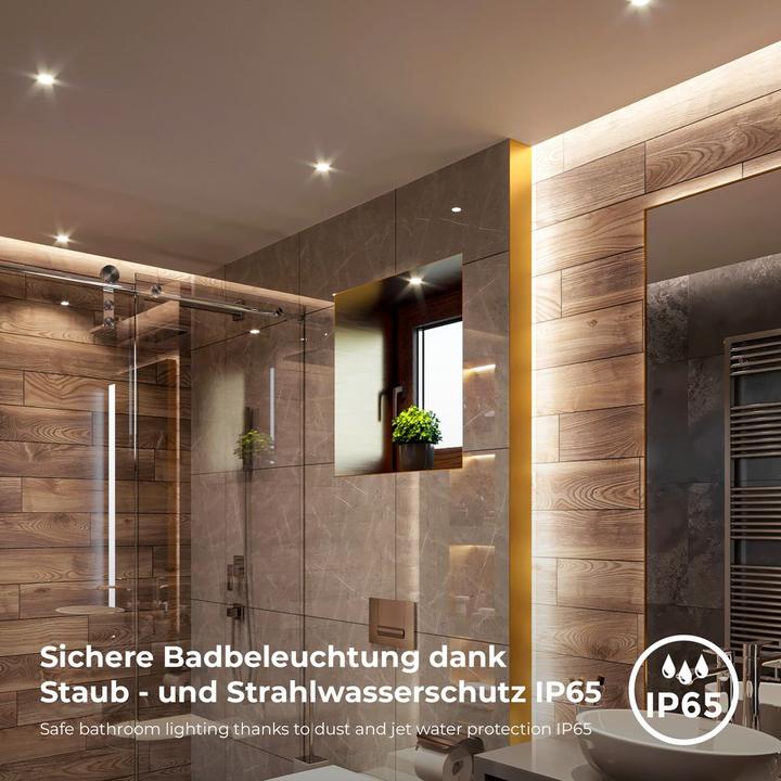 Image du produit B.K.Licht Lampes LED encastrées, set de 6, IP65, noir, 6xPlaque LED/4,9W (480 lm)