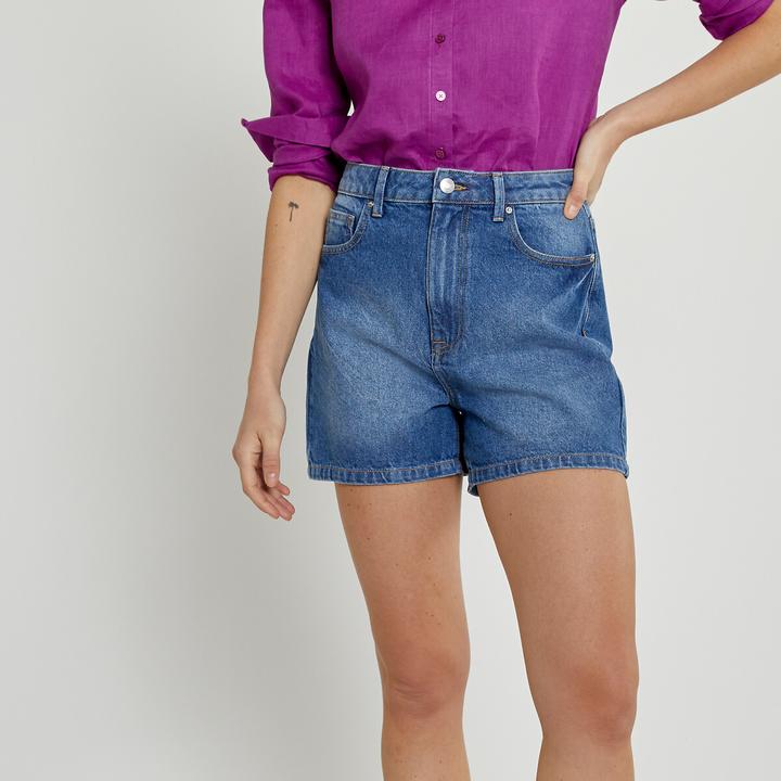 Produktbild La Redoute Collections Jeansshorts mit hohem Bund (38)