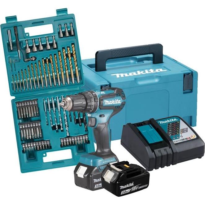 Makita, Trapano + Avvitatore a batteria, IMP. TRAPANO AVVITATORE 18V DHP485FJX1 2X3.0AH