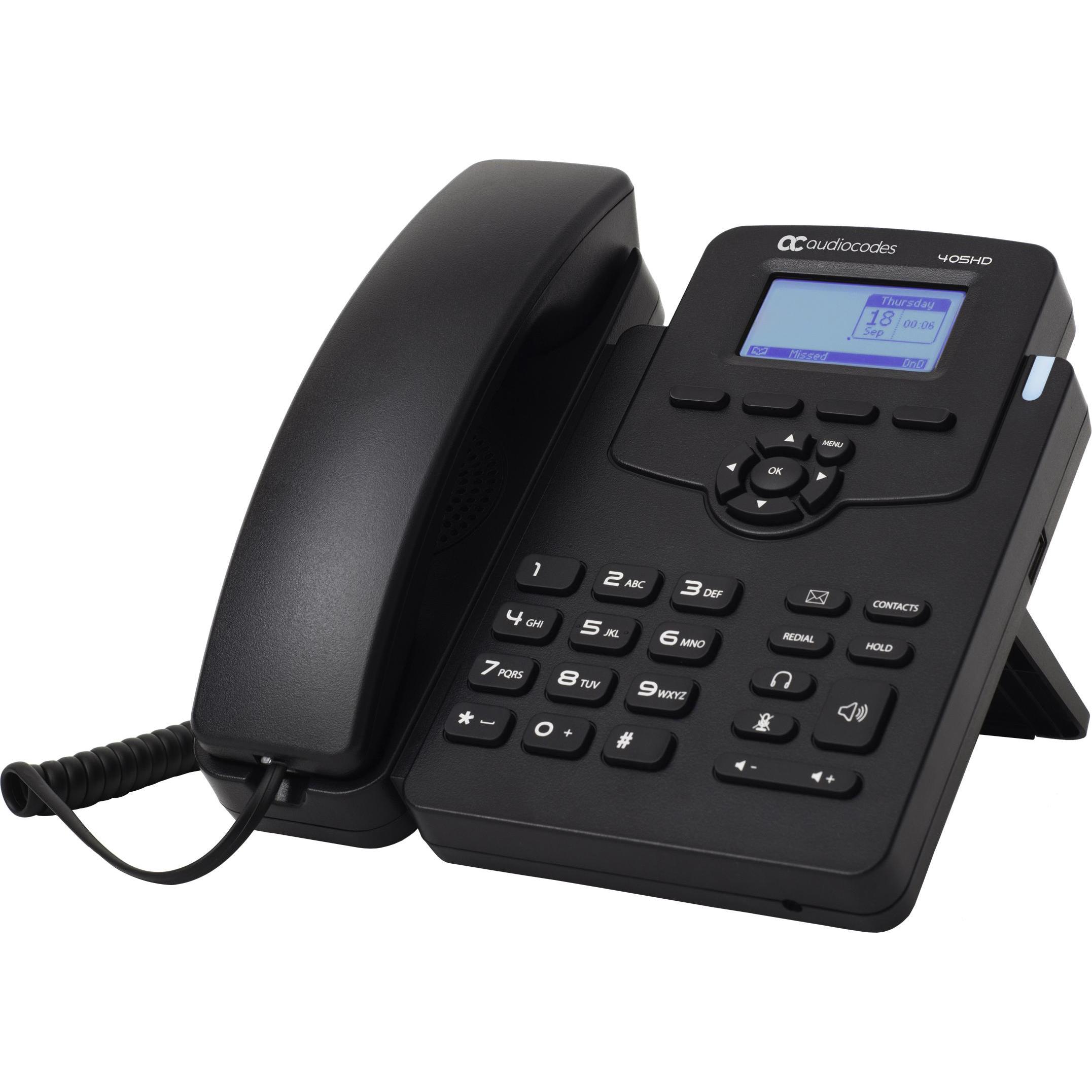 Audiocodes 405HD IP-PHONE POE GBE NERO2, Telefono, Nero