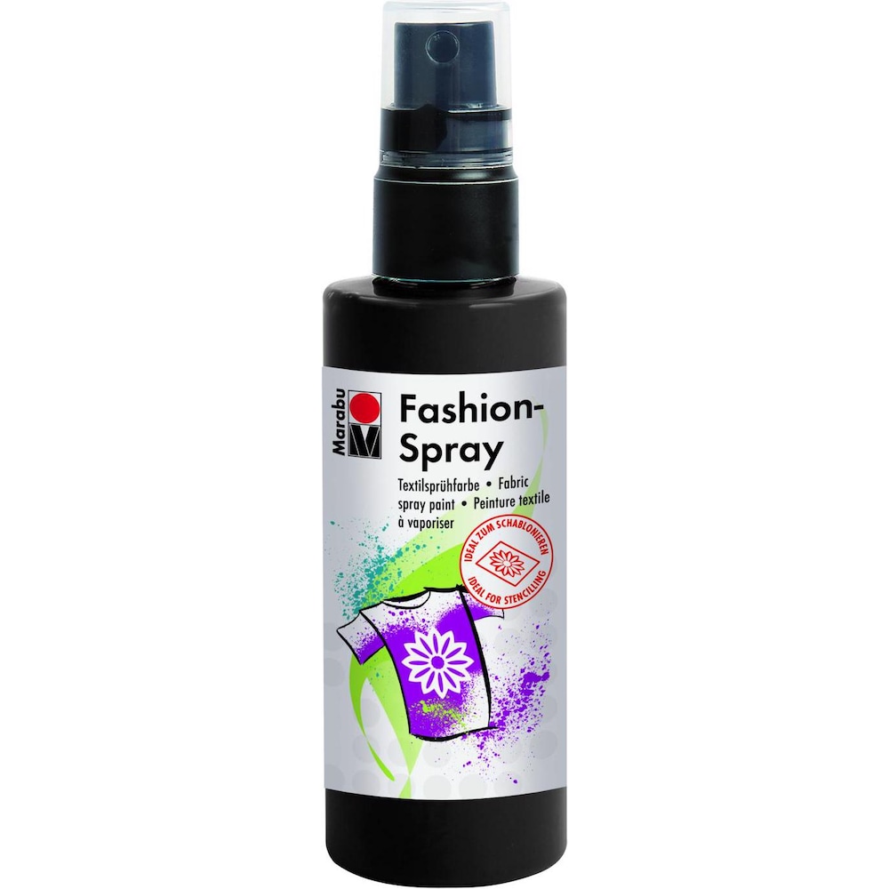 Marabu, Künstlerfarbe + Bastelfarbe, Fashion Spray (Schwarz, 100 ml)