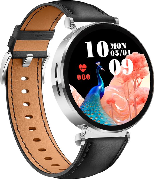 Knauermann NEO 2 2025 zwart vierkant gezondheidshorloge smartwatch zilver Durchmesser 40mm Dicke 109mm rond (40 mm)