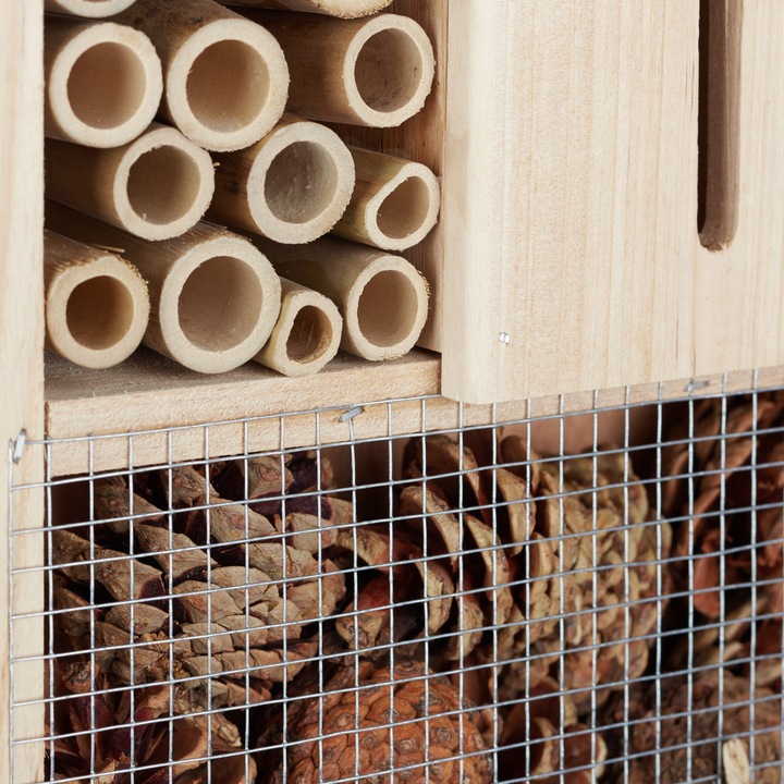 Actual product image Relaxdays Insect Hotel on Stand (Wild bees, Ladybirds, Lacewings)