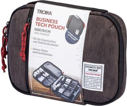 Troika BUSINESS TECH POUCH Cable bag for electronic accessories, grey/black