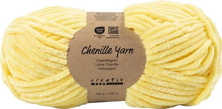 Produktbild Creativ Company Velour Yarn, L: 105 m, needle 5-6, light yellow, 100 g/ 1 ball (105 m)