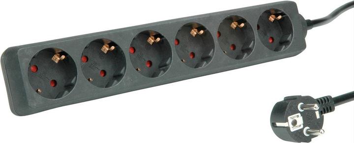 Produktbild Roline 6fach Steckdosenleiste ohne Schalter schwarz 3m (6 x, CEE 7/3, 3 m)