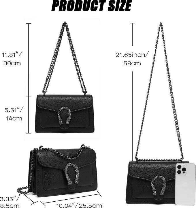 Produktbild Only-Bags.Store Umhängetasche mit Kette Umhängetasche Umhängetasche Handtasche kleine Umhängetasche Umhängetasche