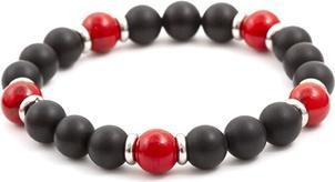 Actual product image Beneto Agate and howlite bead bracelet MINK23 / 17 (L)
