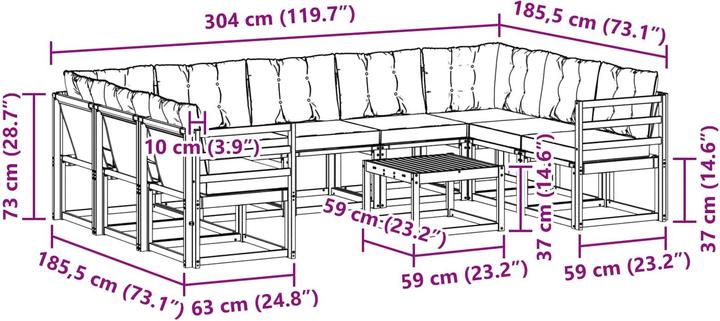 Produktbild vidaXL Gartenmöbel Set