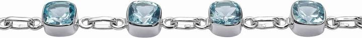 Produktbild Loberon Armband Lilianne silber/blau (16 cm, Verzierung: Topas-Edelstein, Kette: 925er Sterlingsilber)