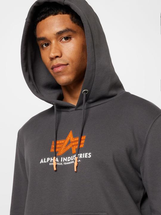 Produktbild Alpha Industries Basic Hoody Rubber Hooded Sweat voor heren Vintage Grey (M)