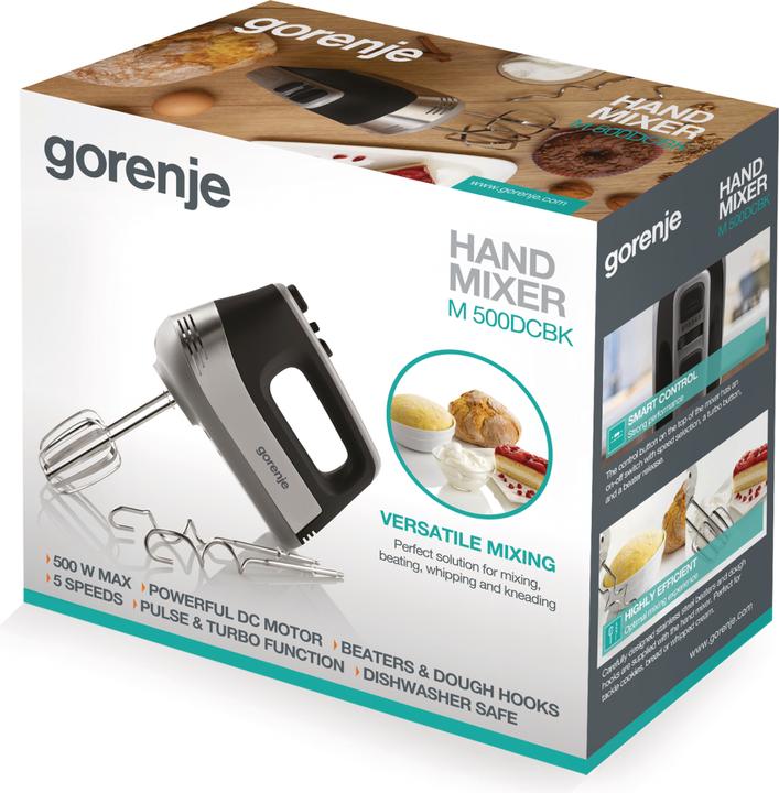 Actual product image Gorenje Hand blender, silver-black- 500 W, DC motor, 5 speed settings, turbo button, stainless steel (500 W)