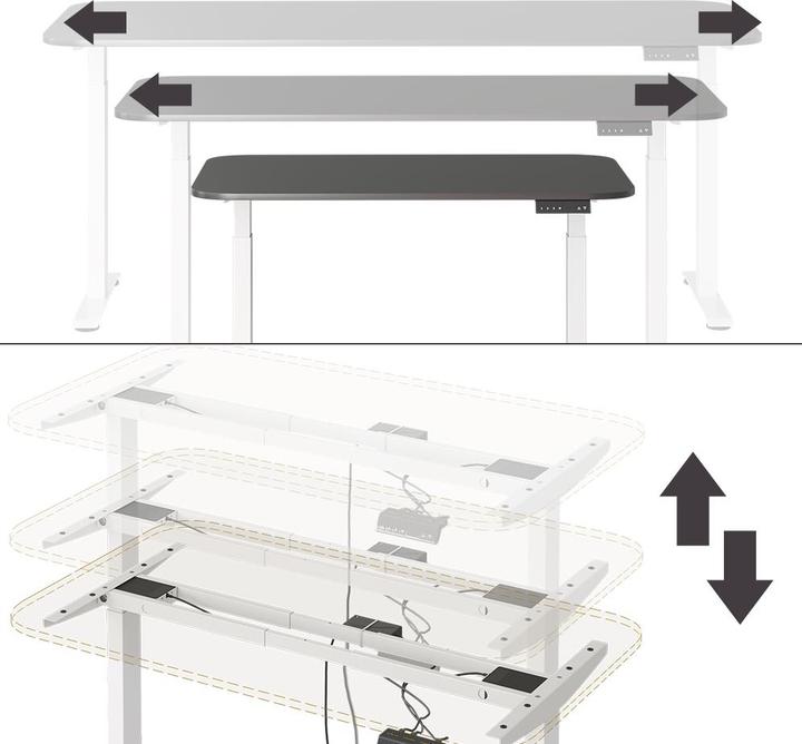 Produktbild Vicco Schreibtisch Elevate, Anthrazit/Weiss, 180 x 57.5 cm (140 x 80 x 120 cm)