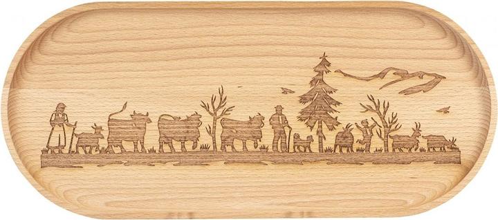 Actual product image Kadastar Holzteller ovalAlpaufzug Familie, gross, Buche, 35 x 15 cm