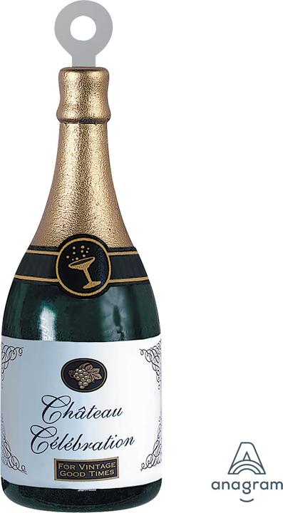 Productafbeelding Magni 11779 - Ballongewicht champagnefles, 226 g, hoogte ca. 13 cm, folieballon, heliumballon