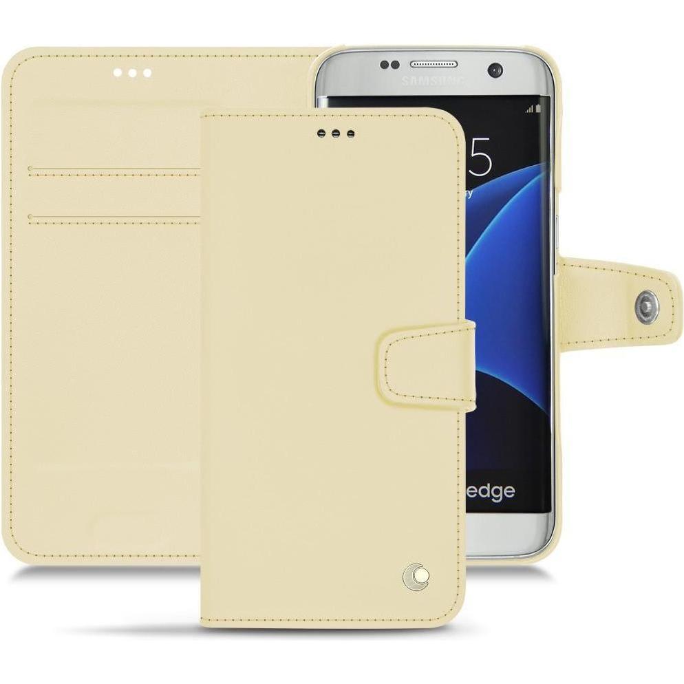 Noreve Lederschutzhülle Wallet (Samsung Galaxy S7 Edge), Smartphone Hülle, Beige