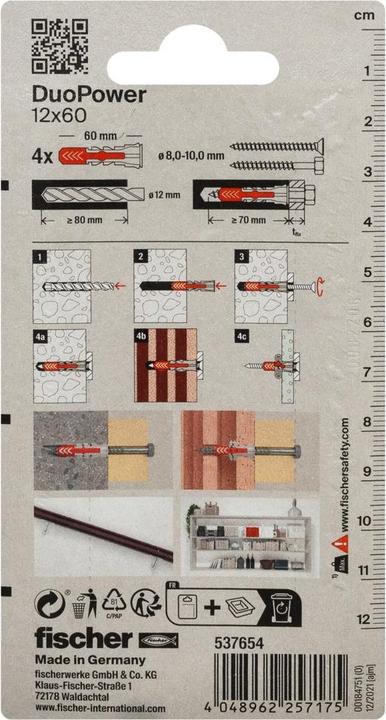 Image du produit Fischer SB Tampon en nylon Duopower (4 pcs)