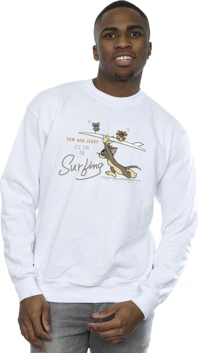 Actual product image Tom & Jerry Mens It's Time For Surfing Sweatshirt (S)