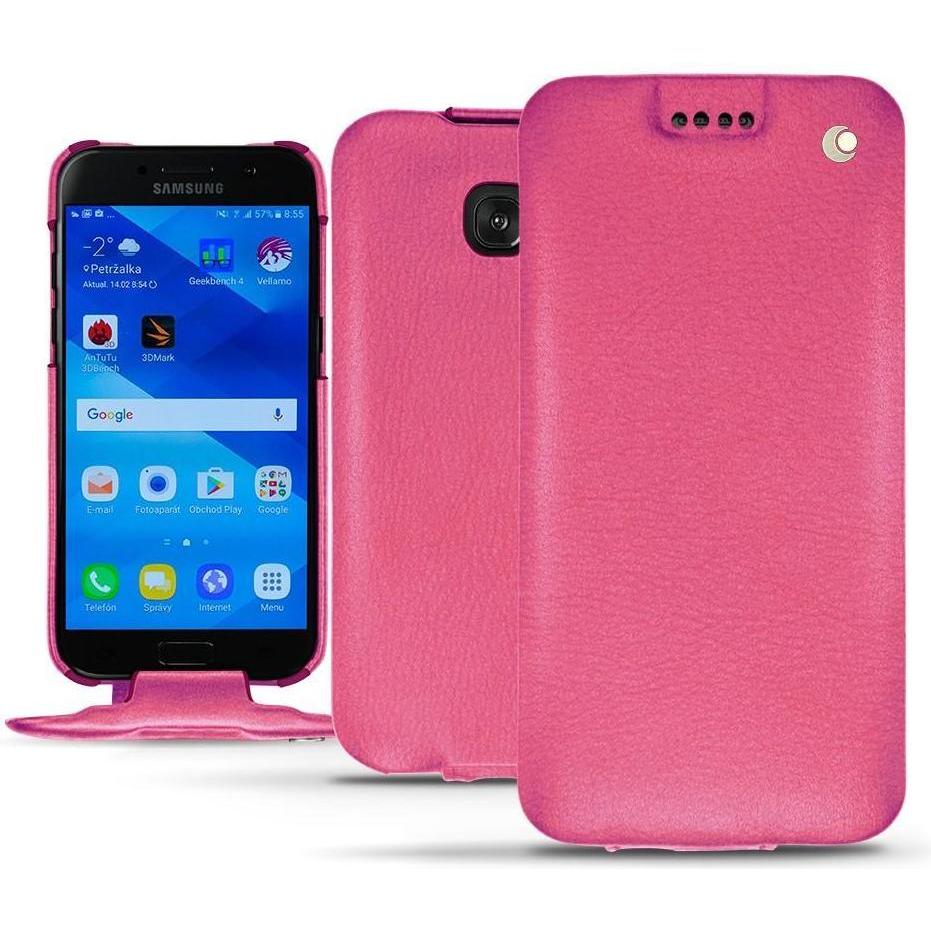 Noreve Lederschutzhülle vertikal (Samsung Galaxy A3 (2017)), Smartphone Hülle, Rosa