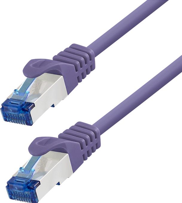 Actual product image LogiLink Patch cord Ultraflex, Cat.6A, S/FTP, 3.0 m, violet withCat.7 raw cable, extra flexible & soft cable (S/FTP, CAT6a, 3 m)