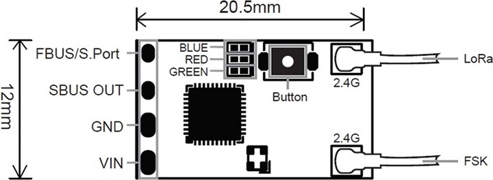 Produktbild FrSky TW Mini Empfänger SBUS/FBUS/S.Port