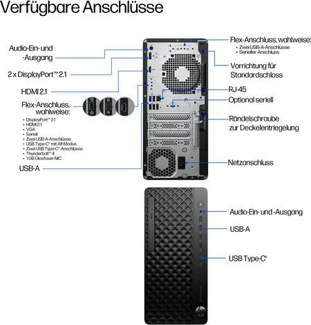 Actual product image HP EliteDesk 8 Tower G1i AI PC (512.00 GB, 32 GB, Intel Core Ultra 5 225, RTX A400)