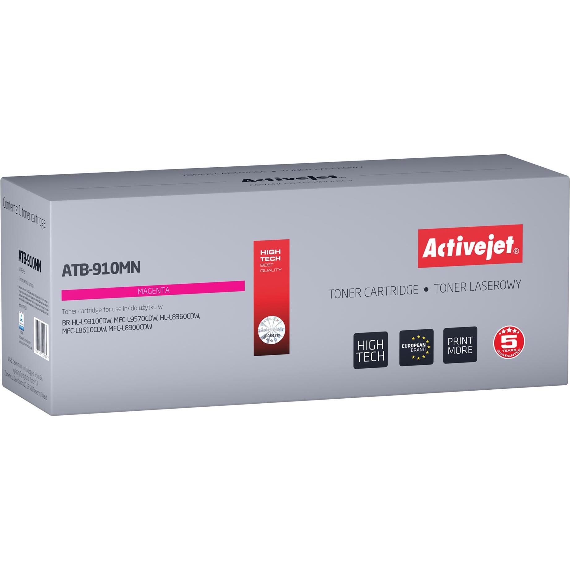 Thumbnail - Activejet, Toner, ATB-910MN Toner (Ersatztoner Brother TN-910M Supreme 9000 Seiten magenta)