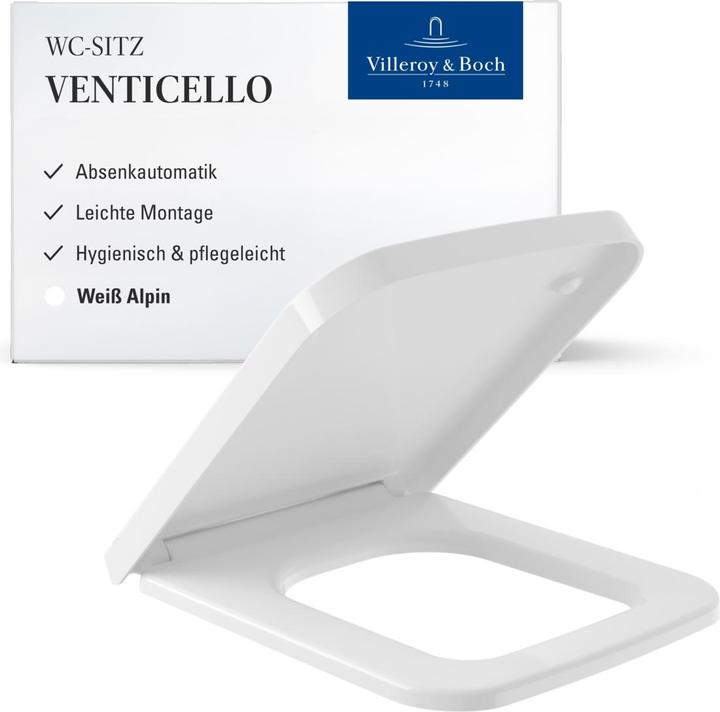 Villeroy & Boch Venticello toiletzitting, met softclosemechanisme en afneembare zitting