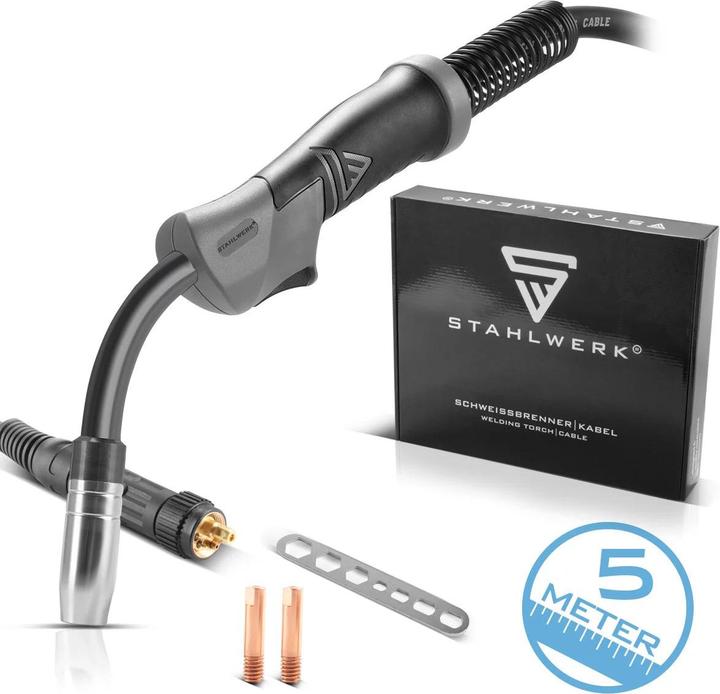 Actual product image Stahlwerk Welding torch MIG MAG AK15/MB15 5m hose package Euro central connection