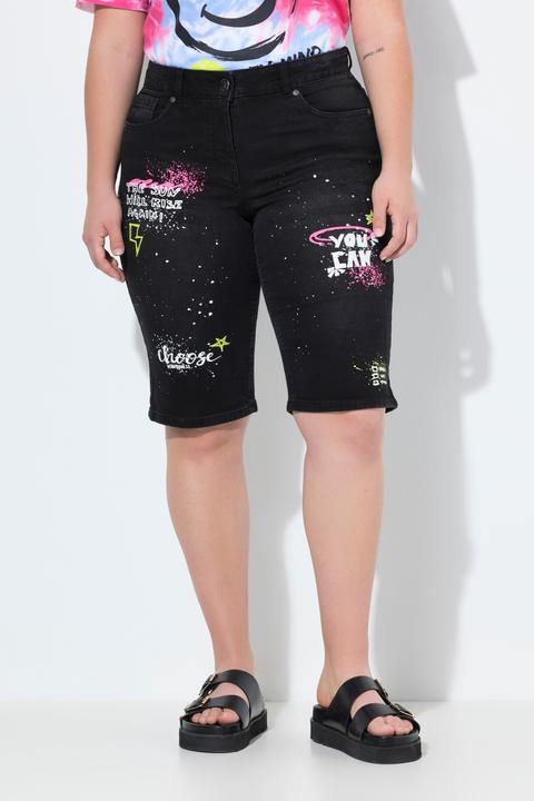 Immagine prodotto Angel of Style Bermuda di jeans con taglio della gamba dritto e stampa (48)