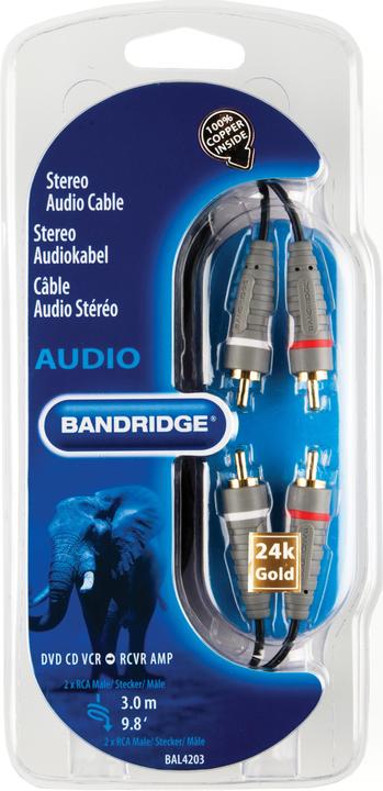 Image du produit Bandridge BLUE Câble stéréo RCA (3 m, RCA)