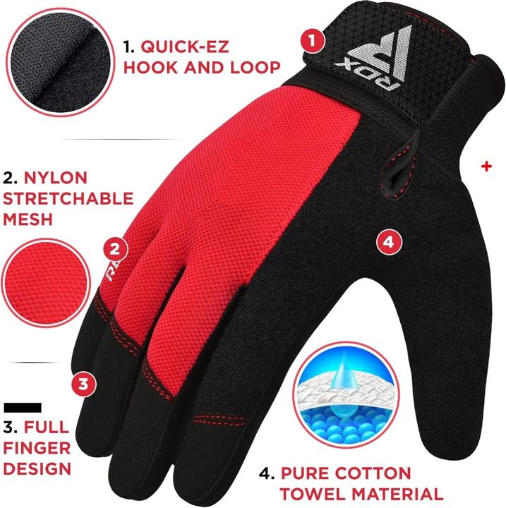 Image du produit Rdx Gants de musculation W1 – Gants entiers (M)