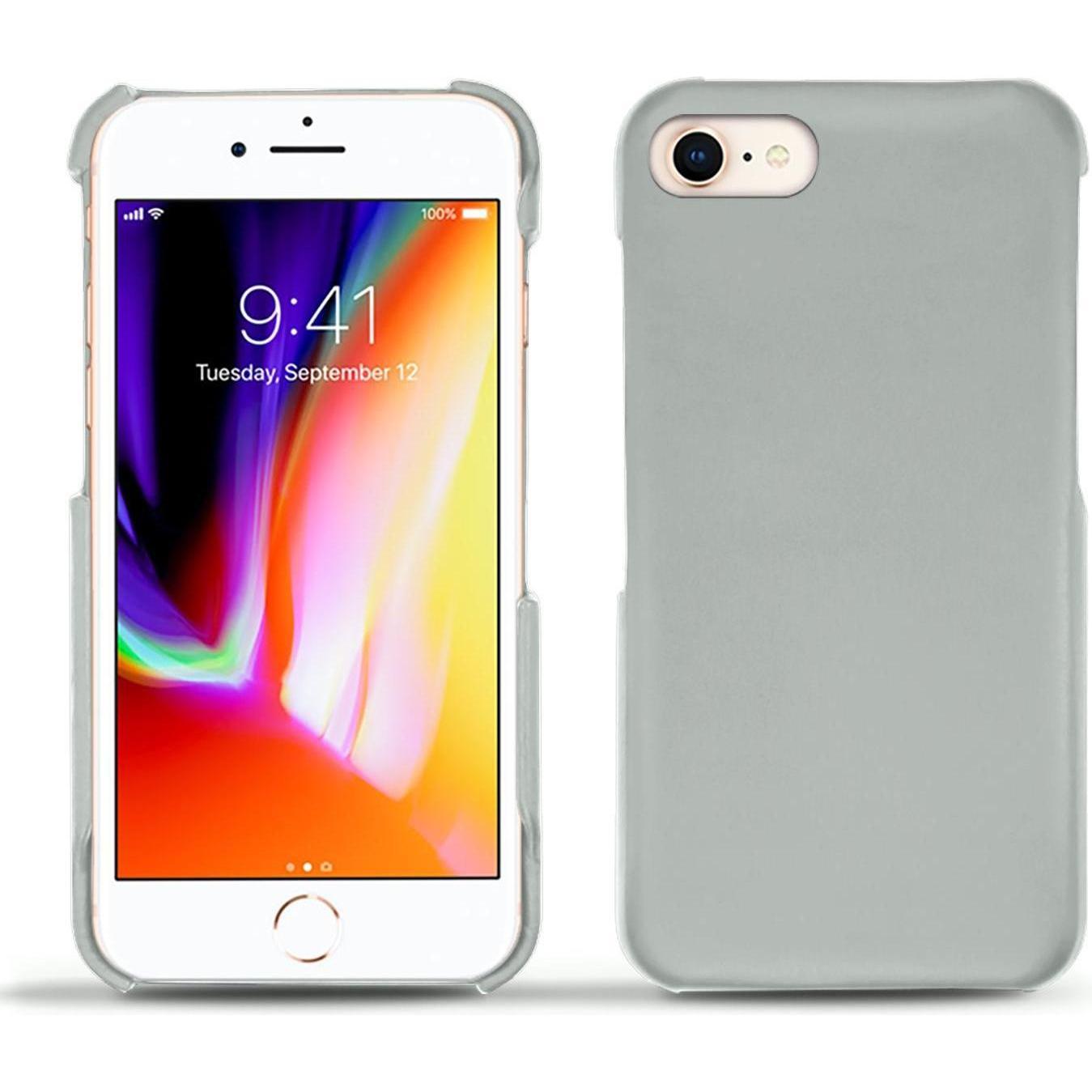 Noreve Lederschutzhülle (Apple iPhone 8), Smartphone Hülle, Grau