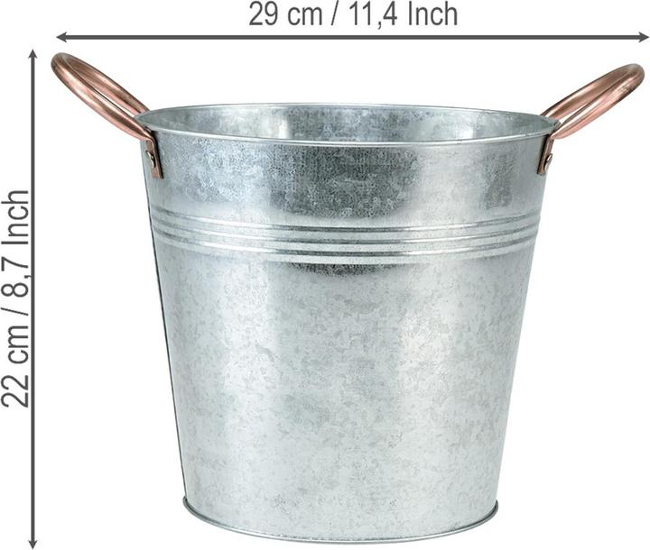 Produktbild Viana Blumentopf mit Griffen Deko Eimer (21 x 21 x 19.50 cm)