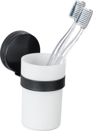 Wenko Toothbrush tumbler Static-Loc Plus Pavia black 24895100