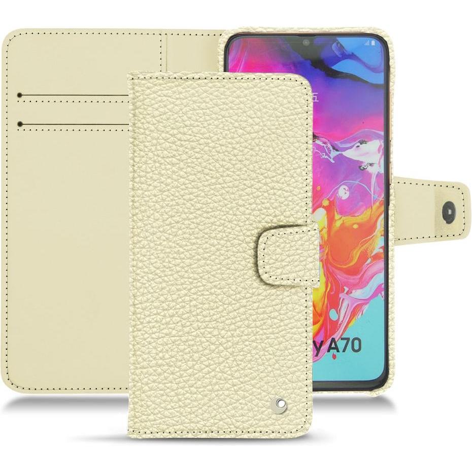 Noreve Lederschutzhülle Wallet (Samsung Galaxy A70), Smartphone Hülle, Weiss