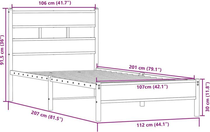 Image du produit vidaXL Bettgestell (107 x 200 cm)