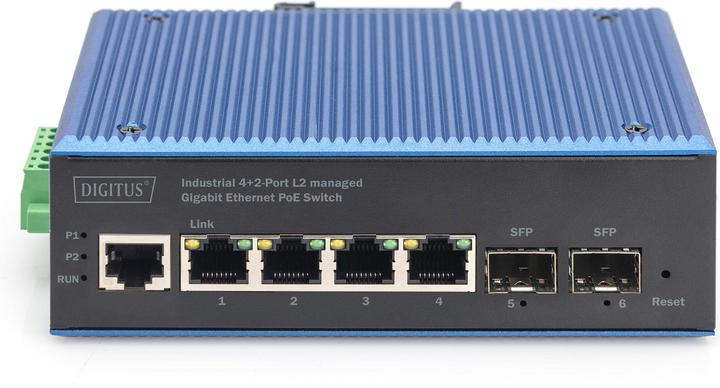 Produktbild Digitus Industrial 4+2-Port L2 managed Gigabit Ethernet PoE Switch (4 Ports)