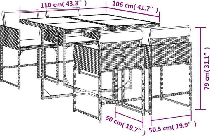 Produktbild vidaXL Garten Essgruppe
