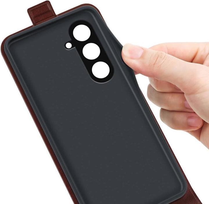 Actual product image Cover-Discount Galaxy S23 FE - Classic Flip Case vertical brown (Samsung Galaxy S23 FE)
