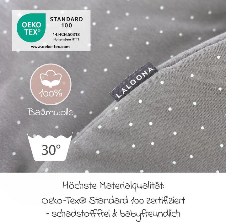 Produktbild La Loona LaLoona Schlafsäcke Schlafsack mit Beinen wattiert - Dots - Taupe (90 cm, Ganzjahr)