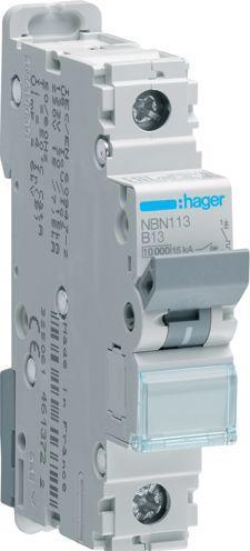 Produktbild Hager HAG NBN113 LS-Schalter 1-polig 10kA B-13A 230/400VAC 50/60Hz