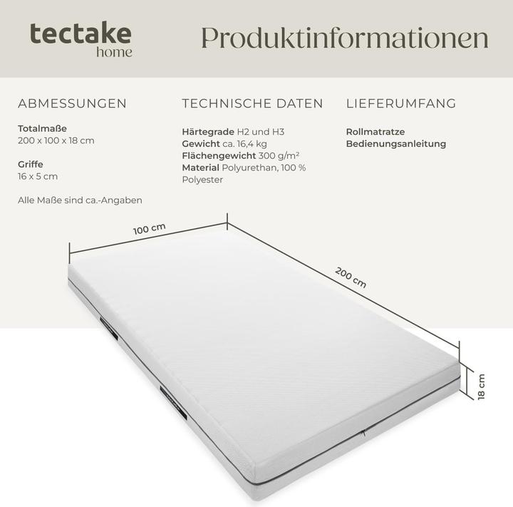 Produktbild tectake Sky (100 x 200 cm, Schaumstoffkern)
