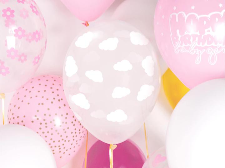 Produktbild Partydeco Luftballons Wolken Transparent/Weiss Ø 30 cm, 6 Stück (6 x)